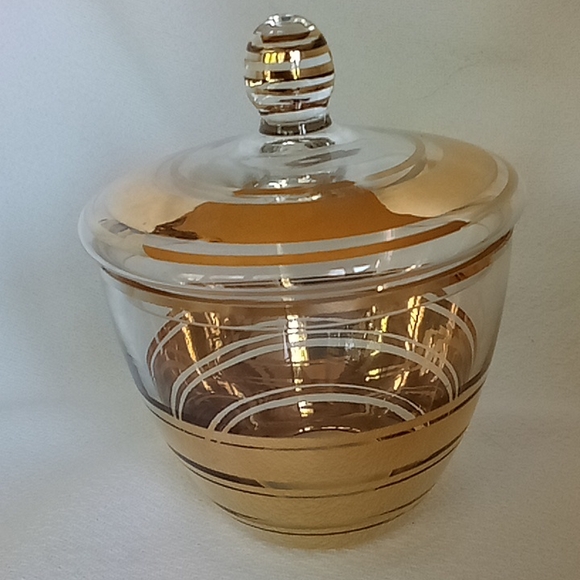 Beautiful Romanian glass mid-century sugar and creamer - Picture 3 of 7